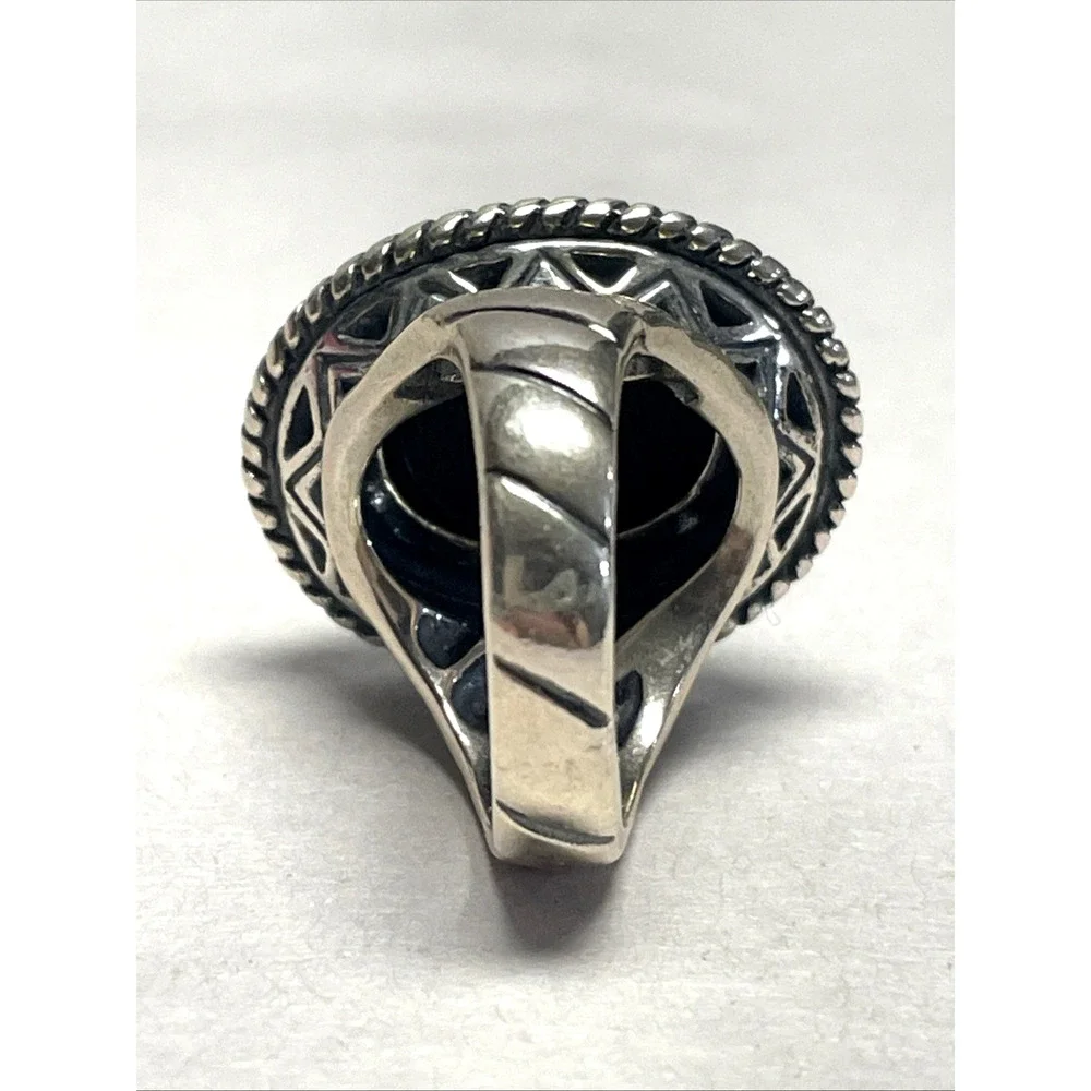 Carolyn Pollack 925 Sterling Silver Multi-Stone Ring Size 6 Geometric Inlay 14g